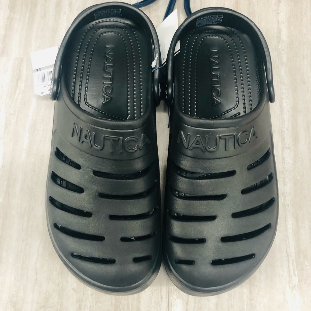 NAUTICA River Edge CROCS Clog Slides Shoes Men’s SIZE 12 BLACK